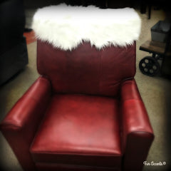 Chair Caps-Sofa  Arm Cap Set,White Faux Fur,Christmas Snow Drift,Shaggy White Faux-Snow,Holiday Decor Handmade Locally, Fur Accents-USA