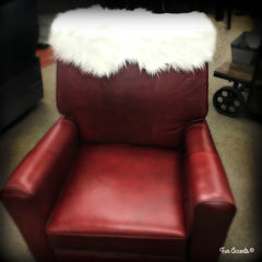 Chair Caps-Sofa  Arm Cap Set,White Faux Fur,Christmas Snow Drift,Shaggy White Faux-Snow,Holiday Decor Handmade Locally, Fur Accents-USA