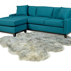 Plush Luxury Faux Fur Area Rug Thick Shaggy Octo Sheepskin - Arctic Wolf Off White with Black Tips - Designer Throw Rug - Fur Accents USA