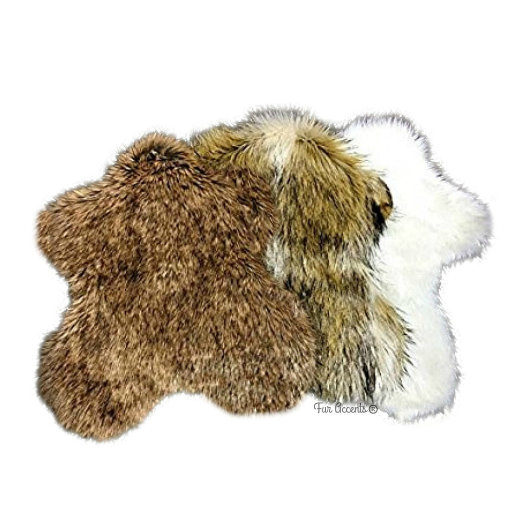 English  Sheepskin Rug - Faux Fur Rug - Pelt Shape - Designer Throw Rug - Fur Accents - Hand Made in the USA