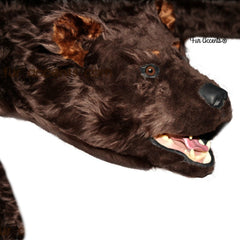 Hand Crafted Bear Skin Rug, Life Size, Realistic Faux Fur, Brown Grizzly, White Polar Bear or Black Bear, Fine Designer Rugs Hand Made by Fur Accents USA