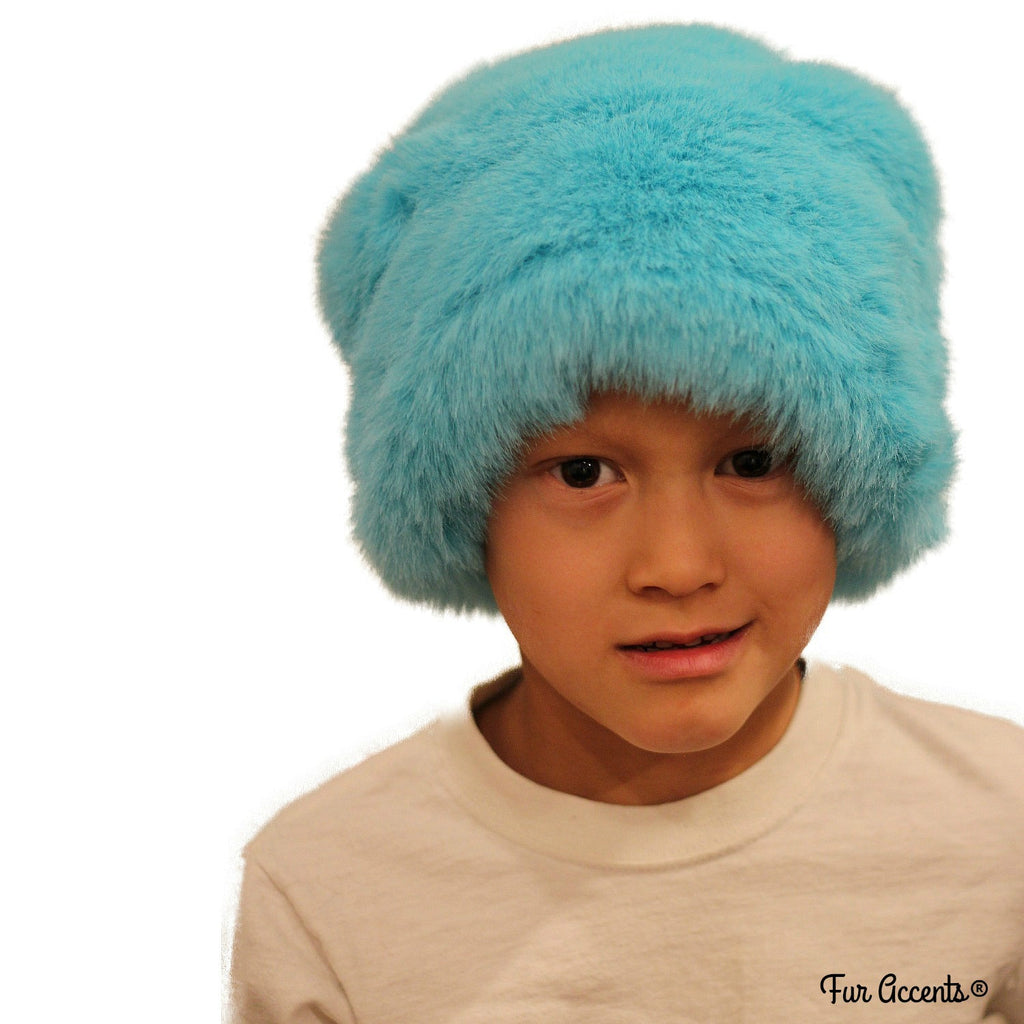 Bunny Beanie - Plush SOFT Faux Fur Hat - Fun Shaggy Rabbit Fur Hat - Designer Fashion Kids and Adults - Great Hats by Fur Accents - USA
