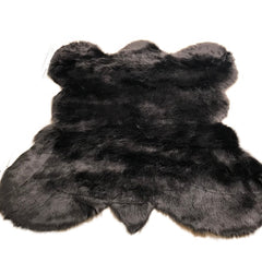 Plush Faux Fur Area Rug - Rocky  Mountain Bear Design - Pelt Shape - Shaggy Shag Sheepskin Throw 6 Colors Designer Art Rug - Fur Accents USA