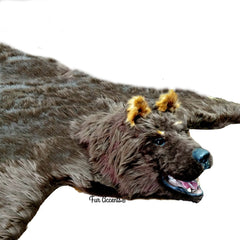 Hand Crafted Bear Skin Rug, Life Size, Realistic Faux Fur, Brown Grizzly, White Polar Bear or Black Bear, Fine Designer Rugs Hand Made by Fur Accents USA