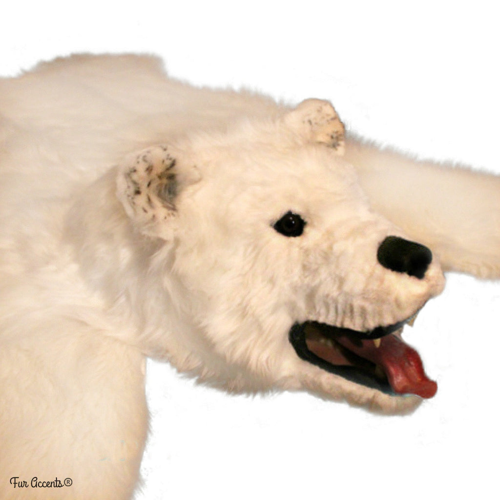 Hand Crafted Bear Skin Rug, Life Size, Realistic Faux Fur, Brown Grizzly, White Polar Bear or Black Bear, Fine Designer Rugs Hand Made by Fur Accents USA