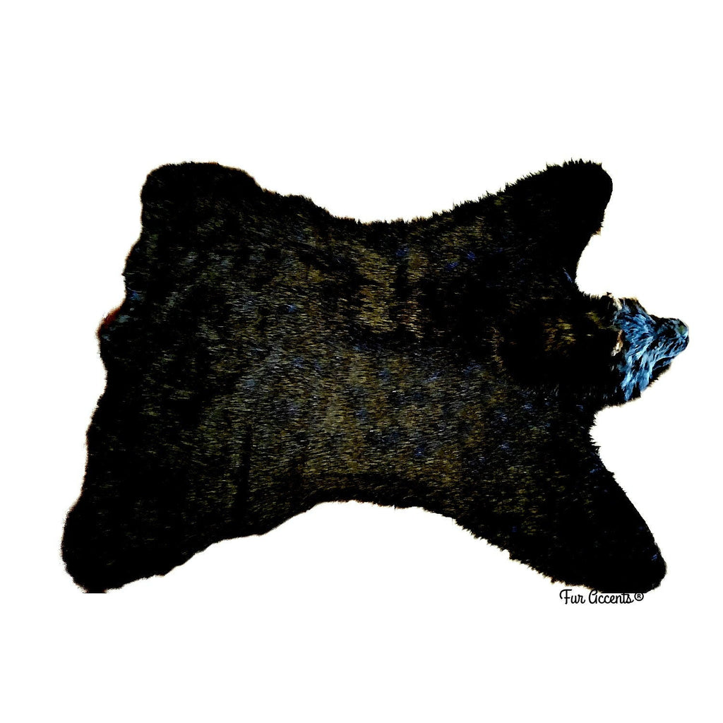 Hand Crafted Bear Skin Rug, Life Size, Realistic Faux Fur, Brown Grizzly, White Polar Bear or Black Bear, Fine Designer Rugs Hand Made by Fur Accents USA
