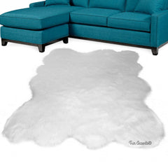 Hand Made Designer Faux Fur Area Rug - Natural Looking Faux Sheepskin Rug - Rectangular Shape With Sculpted Edge - Soft Luxurious Fur -  Several Colors - Sizes - Designer Art Rug - Hand Made to Order in America by Fur Accents USA