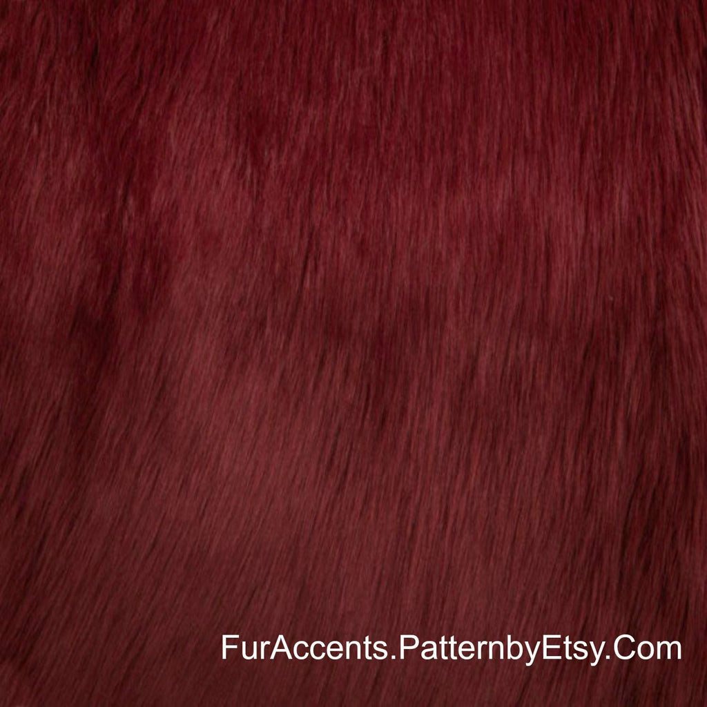 Plush Faux Fur Throw Blanket - Bedspread -  Comforter or Duvet - Burgundy - Shag Luxury Fur - Minky Cuddle Lining - Fur Accents - USA