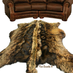 Hand Made Animal Shape Pelt Rug, Extraordinary, Patchwork Pieced Fur Bear Skin Rug,100% Animal Friendly, One of a Kind, Throw Rug, Designer Original, Hand Made in America Fur Accents USA