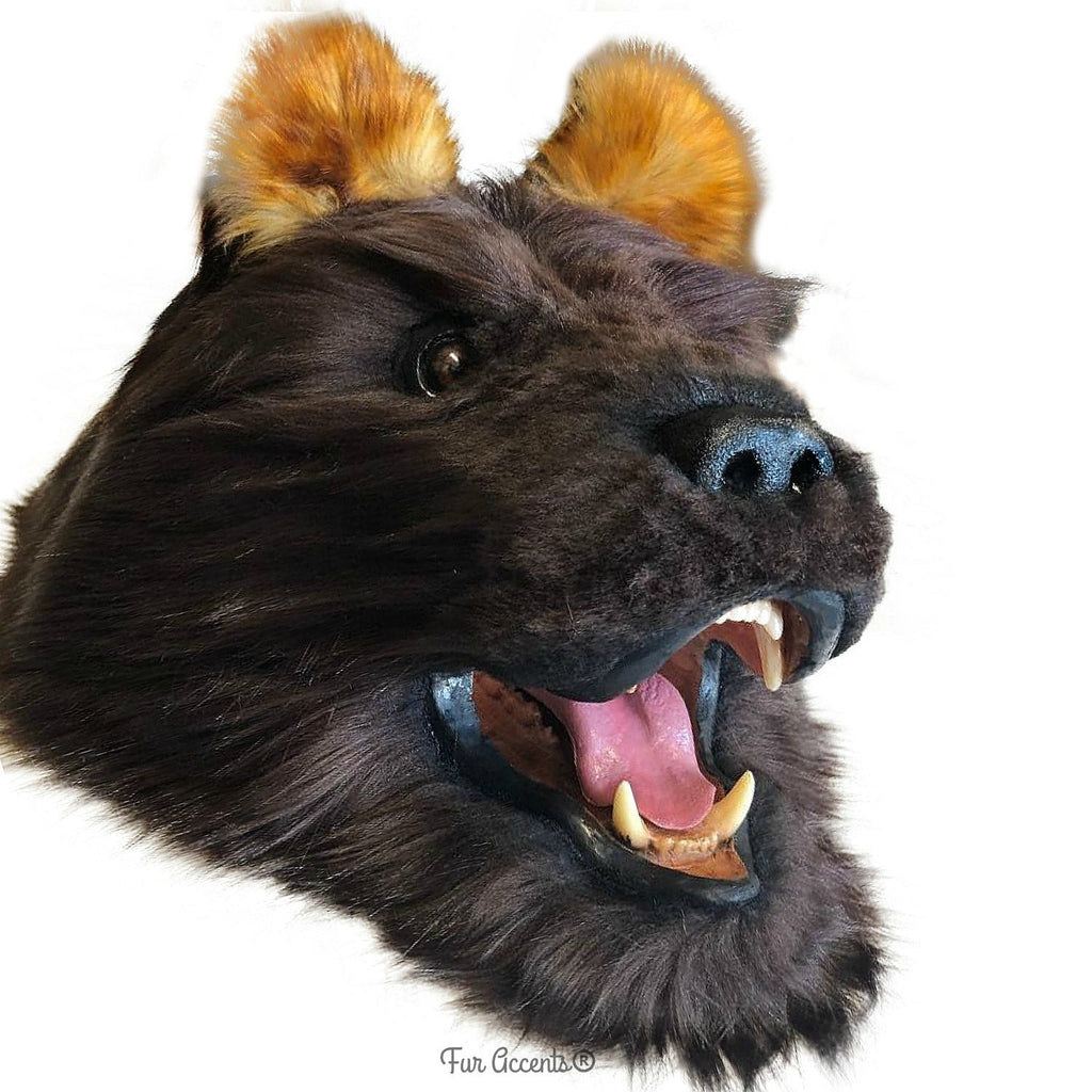 Faux Fur Bear Skin Rug - Hand Made - Realistic - Life Size - Luxury Fur - Fur Accents USA