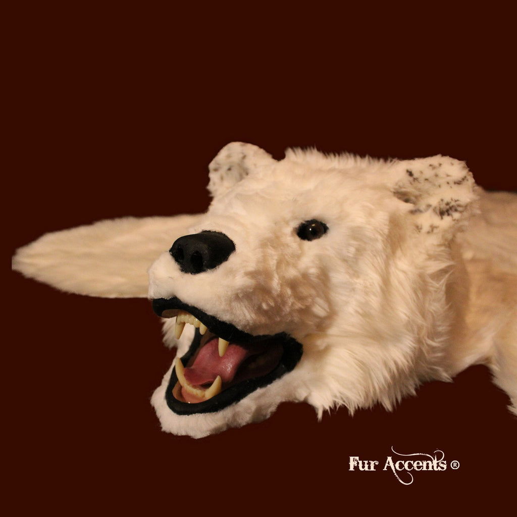 One of A Kind Hand Crafted Bear Skin Rug - Realistic - Life Size - Luxury Fur - Brown - White - Black - Off White - Made in America by Fur Accents USA