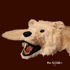 Faux Fur Bear Skin Rug - Hand Made - Realistic - Life Size - Luxury Fur - Fur Accents USA