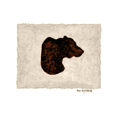 Plush Faux Fur Area Rug - Bear Head Art Rug - Rectangle - Hand Sewn - Micro Suede Lining - Western - Log Cabin - Fur Accents - USA