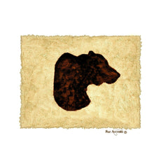 Plush Faux Fur Area Rug - Bear Head Art Rug - Rectangle - Hand Sewn - Micro Suede Lining - Western - Log Cabin - Fur Accents - USA