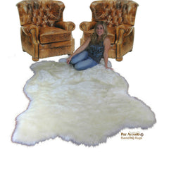 Plush Faux Fur Area Rug - Shaggy Polar Bear Shag - Sheepskin - Pelt Shape - Designer Throw - 6 Colors -Art Rug by Fur Accents - USA