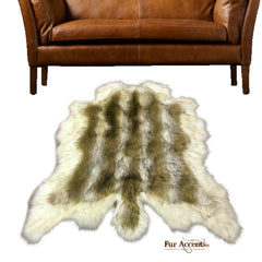 Extraordinary Hand Crafted Faux Fur Rug, Luxury Fur, Soft, Thick, White Border, Bear Skin Rug, Sheepskin, Designer Shag Carpet, Fur Accents USA