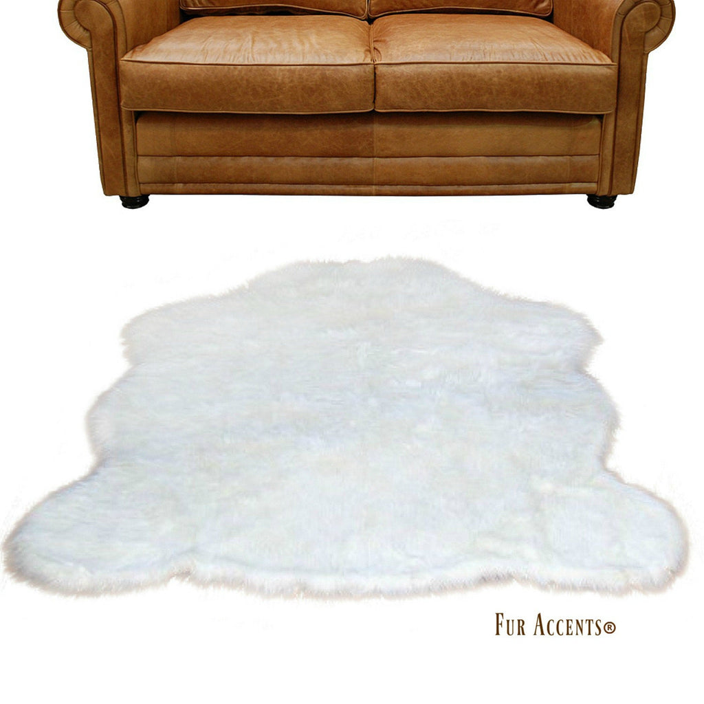 Plush Faux Fur Area Rug - Luxury Fur Thick Shaggy Bear Skin - Faux Fur - Animal Pelt Shape Designer Throw Rug - Fur Accents - USA