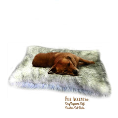 Shaggy Soft Black or Brown Tip Wolf Faux Fur DogNapper Dog Bed - Cat Mat - Reversible - Padded Plush Shag Fur Lining - Fur Accents USA