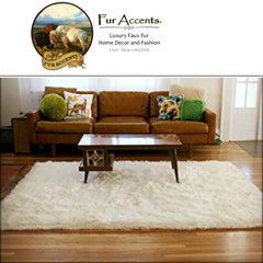 Faux Fur Area Rug - Shaggy Carpet - Sheepskin - Rectangle - Designer Throw Rug - Fur Accents USA