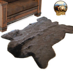 Plush Faux Fur Area Rug - Luxury Fur Thick Buffalo Hide - Bear Skin - Faux Fur - Animal Pelt Shape Designer Throw Art Rug - Fur Accents USA