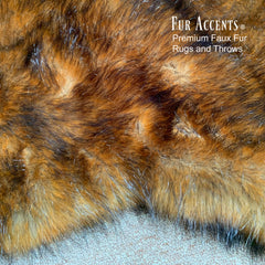 Plush Faux Fur Area Rug - Luxury Fur Thick Red Brown Bear Skin - Faux Fur - Animal Pelt Shape Designer Throw Art Rug by- Fur Accents - USA