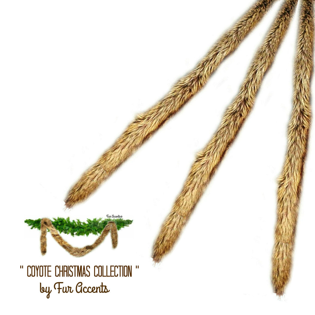 Faux Fur Coyote - Wolf Christmas Tree Garland - Shaggy - Soft - Strand - Ornament - Tree Trim - Decoration -  Fur Accents Exclusive - USA