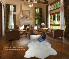 Plush Faux Fur Area Rug - Luxury Fur Thick Shaggy Polar Bear Pelt  - Bear Skin Rug - Fur Accents USA