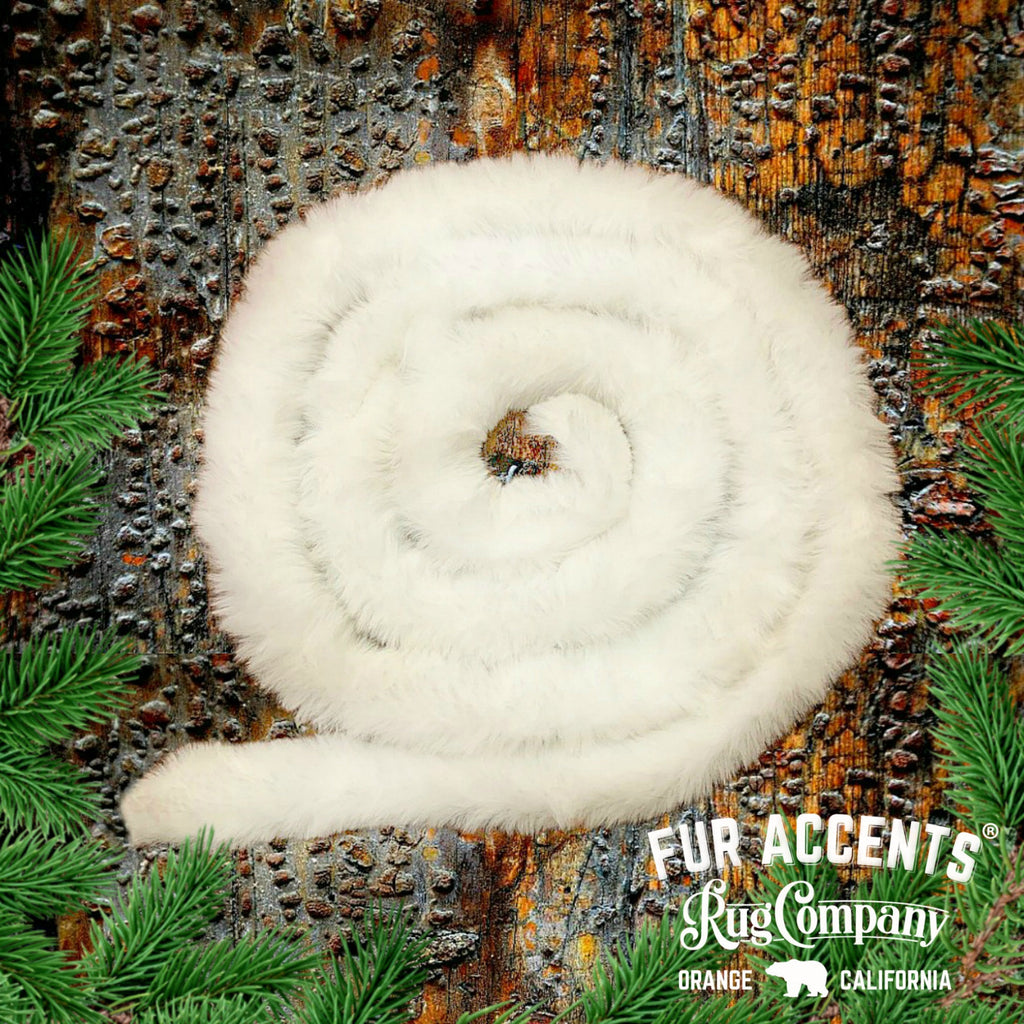 Faux Fur Christmas White Tree Garland,Shaggy White Arctic Fox,Strand,Snow Flake Ornament,Stairway Trim,Mantle Decoration,  Fur Accents-USA
