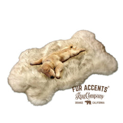 Plush Faux Fur Area Rug - Luxury Fur  Padded Shaggy Dognappers Pet Bed Sheepskin Chubby Bear - Black Tip - Brown Tip - Fur Accents USA