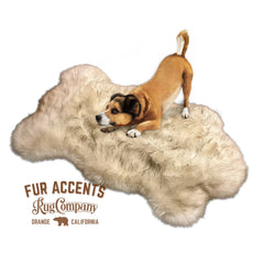 Plush Faux Fur Area Rug - Luxury Fur  Padded Shaggy Dognappers Pet Bed Sheepskin Chubby Bear - Black Tip - Brown Tip - Fur Accents USA