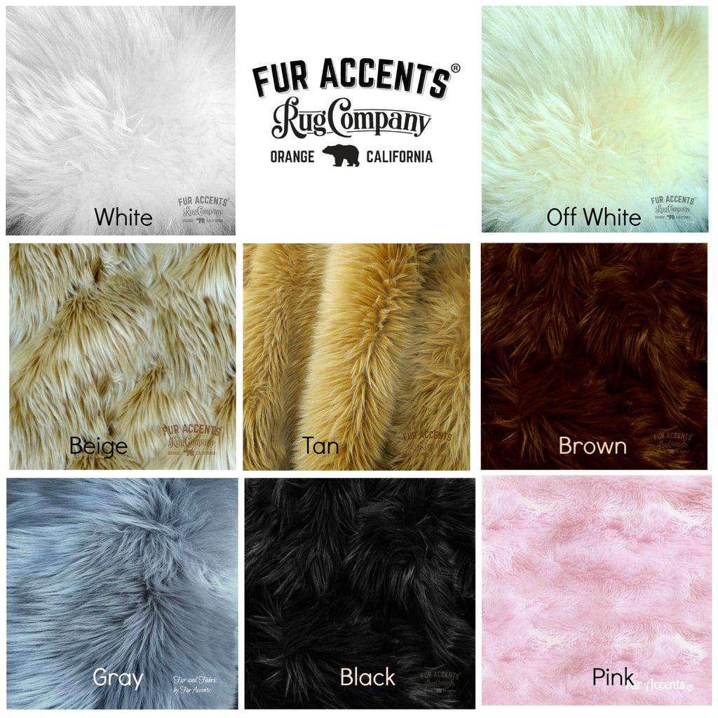 Plush Faux Fur Area Rug - Round Shaggy Shag -  Sheepskin - Round Shape Designer Throw - 6 Colors -Art Rug by Fur Accents - USA