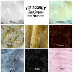 Plush Faux Fur Area Rug - Round Shaggy Shag -  Sheepskin - Round Shape Designer Throw - 6 Colors -Art Rug by Fur Accents - USA