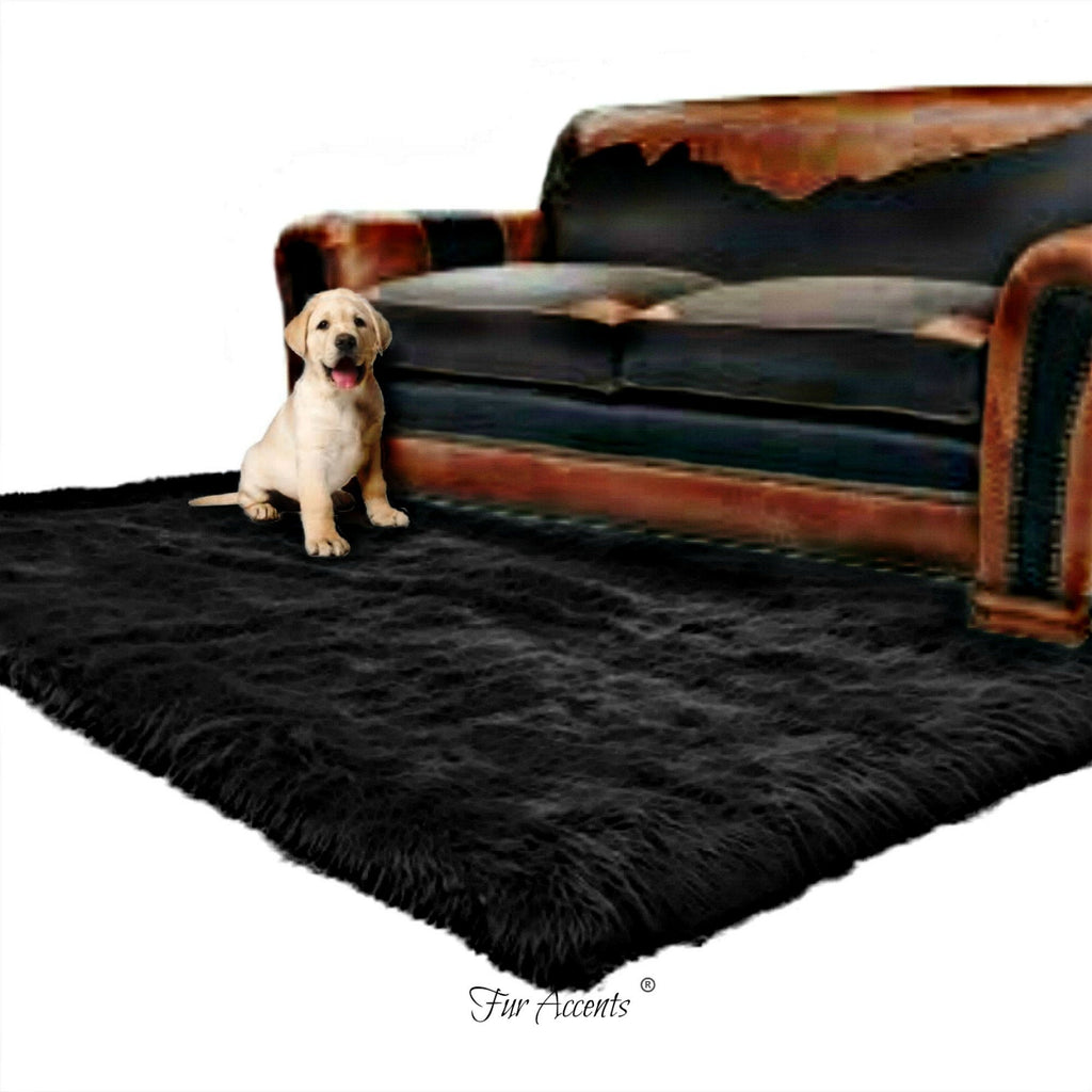 Plush Faux Fur Area Rug - Shaggy Sheepskin - Rectangle Shape - Designer Throw Carpet - 6 Colors -Art Rug by Fur Accents - USA