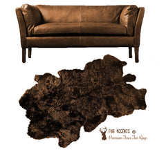 Plush Faux Fur Area Rug - Shaggy Sheepskin - New - Fancy Cow Hide Shape - Designer Throw Carpet - 6 Colors -Art Rug by Fur Accents - USA