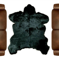 Plush Faux Fur Area Rug - Luxury Fur Brown Sierra Bear Skin - Shag - Animal Pelt Shape Designer Throw Rug - Fur Accents - USA