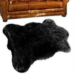 The Perfect Faux Fur Area Rug - Soft - Plush - "Chubby" Bear Skin - Man Made Fur - Beautiful Pelt Shape Designer Throw Rug - Perfect For Any Room in Your Home - Hand Made in America - Fur Accents - USA