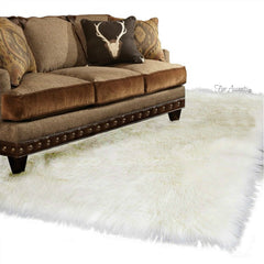 Man Made Faux Fur Area Rug - Rectangular - Shaggy Man Made Flokati, Sheepskin - Washable - Colorfast - Hand Made To Order in the USA - Designer Art Rug by Fur Accents