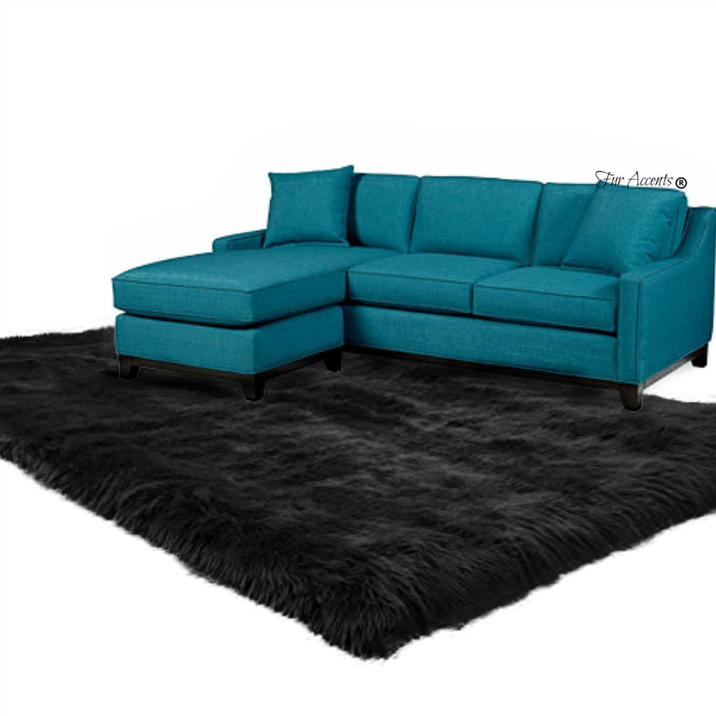 Man Made Faux Fur Area Rug - Rectangular - Shaggy Man Made Flokati, Sheepskin - Washable - Colorfast - Hand Made To Order in the USA - Designer Art Rug by Fur Accents