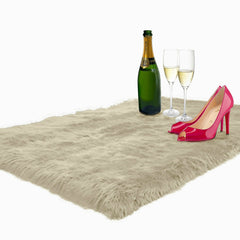 Sumptuous Faux Fur Area Rug, Soft, Plush, Shag Throw Carpet, Man Made Flokati Sheepskin, Rectangle - Designer, Exclusive, Hand Made in America by Fur Accents USA