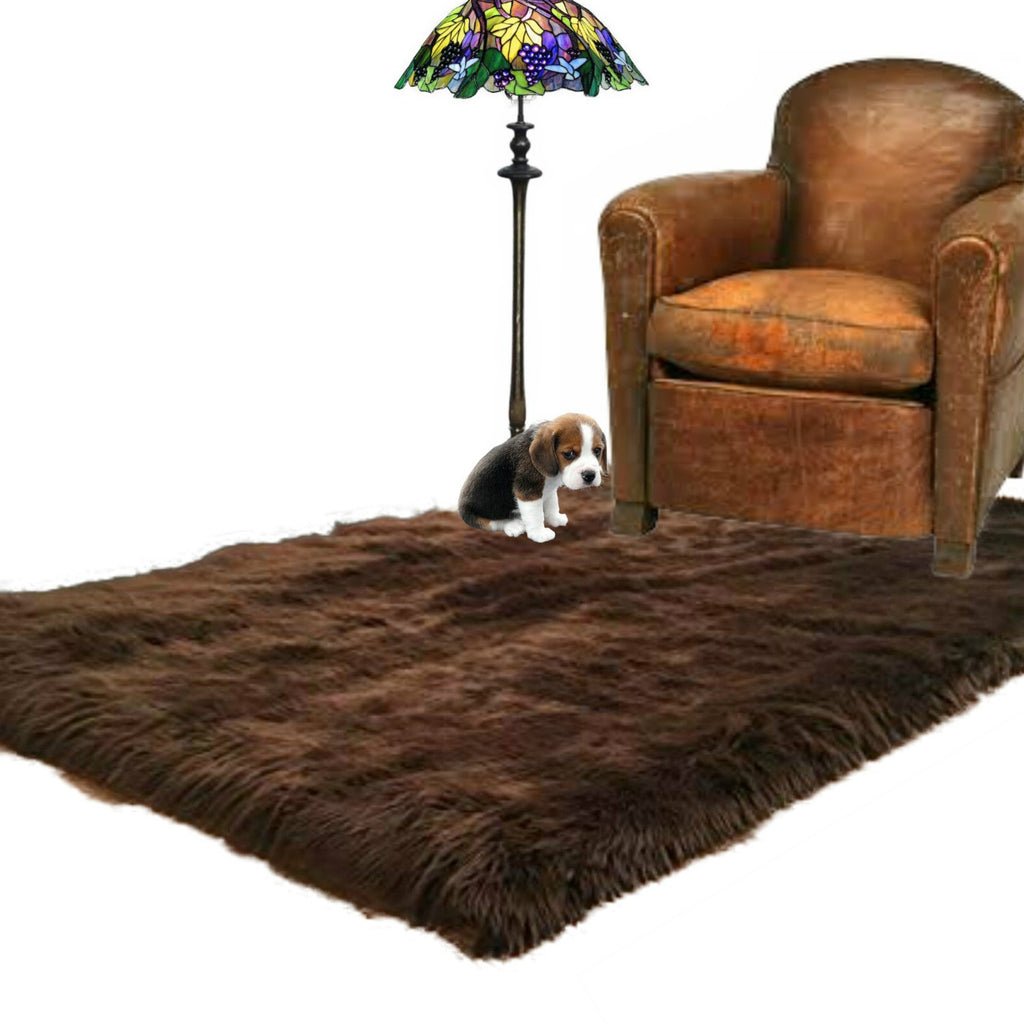 Sumptuous Faux Fur Area Rug, Soft, Plush, Shag Throw Carpet, Man Made Flokati Sheepskin, Rectangle - Designer, Exclusive, Hand Made in America by Fur Accents USA