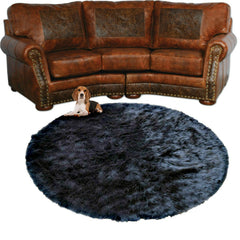 Plush Faux Fur Area Rug - Round Shaggy Shag - Sheepskin - Round Shape Designer Throw - 6 Colors -Art Rug by Fur Accents - USA