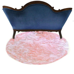 Plush Faux Fur Area Rug - Round Shaggy Shag - Sheepskin - Round Shape Designer Throw - 6 Colors -Art Rug by Fur Accents - USA