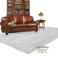 Plush Faux Fur Area Rug - Luxury Fur Thick Shaggy Icelandic  Sheepskin - Faux Fur - White - Off White or Brown - Rectangle - Fur Accents USA