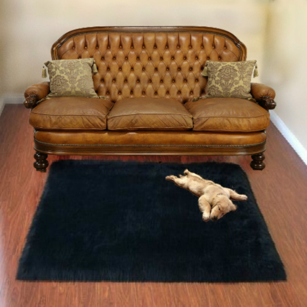 Contemporary Faux Fur Area Rug - Rectangular - Shaggy Man Made Flokati, Sheepskin - Washable - Colorfast - Hand Made To Order in the USA - Designer Art Rug by Fur Accents