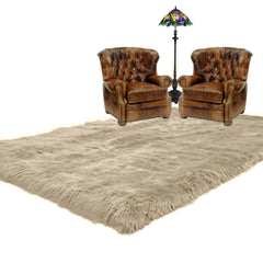 Plush Faux Fur Area Rug - Luxury Fur Thick Shaggy Sheepskin - Faux Fur - White - 6 Colors - Designer Throw Rug - Fur Accents USA