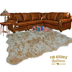 Beautiful, Natural Looking, Sculpted Edge, Faux Fur Area Rug, Soft Luxury Fur, The Perfect Island, Focal Point For Your Room, Man Made Faux Sheepskin - Designer Quality Rug - Hand Made to Order in America by Fur Accents USA