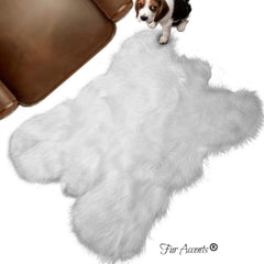 Plush Faux Fur Area Rug - Rocky Mountain Bear Skin - Hide - Pelt Shape - Designer Throw Carpet - 6 Colors -Art Rug by Fur Accents - USA
