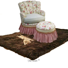 Plush Faux Fur Area Rug - Luxury Fur Thick Shaggy Sheepskin - Faux Fur - Rectangle Shape Designer Throw Rug - Fur Accents - USA