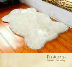 The Perfect Faux Fur Area Rug - Soft - Plush - "Chubby" Bear Skin - Man Made Fur - Beautiful Pelt Shape Designer Throw Rug - Perfect For Any Room in Your Home - Hand Made in America - Fur Accents - USA