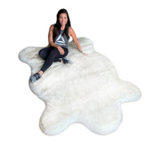 The Perfect Faux Fur Area Rug - Soft - Plush - "Chubby" Bear Skin - Man Made Fur - Beautiful Pelt Shape Designer Throw Rug - Perfect For Any Room in Your Home - Hand Made in America - Fur Accents - USA